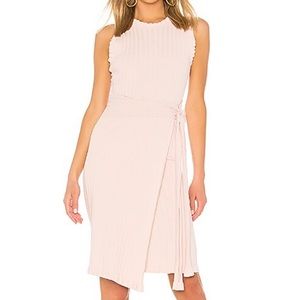 Milly Ruffle Tie Wrap Dress Ballet Pink Size P